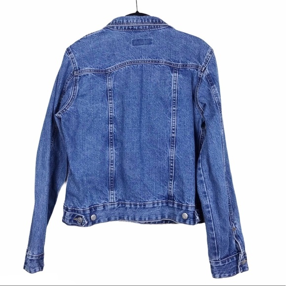 Zena Floral Embroidered Denim Trucker Jacket M - Picture 4 of 4